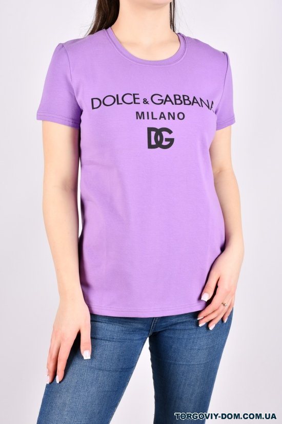Футболка женская (цв.фиолетовый) "Dolce Gabbana" (93% cotton, 7% lycra) Размеры в наличии : 46, 50, 52 арт.BYN-235