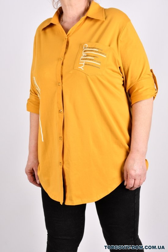 Сорочка жіноча (кол. гірчичний) стрейчева "ANGORA" Розміри в наявності : 48, 52 арт.699