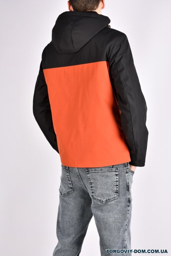 Куртка мужская из плащевки (цв. черный/оранжевый) Размер в наличии : 46 арт.6905