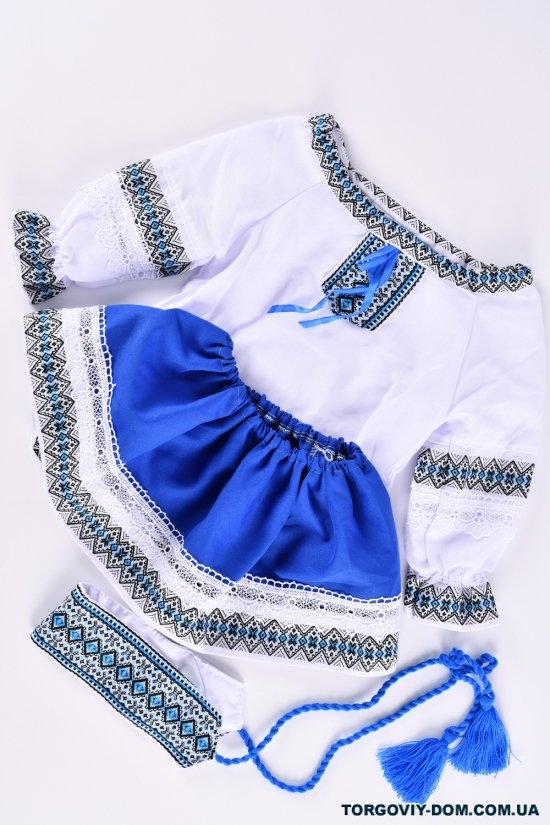 Сукня для дівчинки (кол. білий/синій) "вишиванка" Зріст в наявності : 92, 98, 104, 116, 122, 128 арт.орнамент