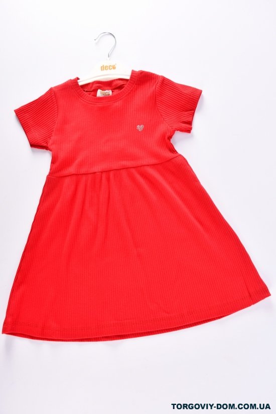 Платье для девочки (цв.красный) ткань рубчик "DECO" Рост в наличии : 98, 104, 110, 116 арт.401006