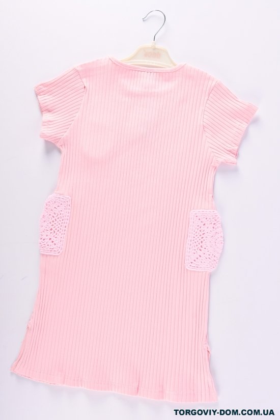 Сукня для дівчинки (кол. рожевий) тканина рубчик "DECO" Зріст в наявності : 122, 128, 134, 140 арт.402356