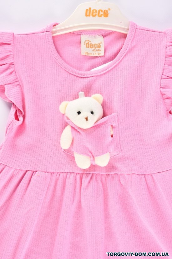 Сукня для дівчинки (кол. рожевий) тканина рубчик "DECO" Зріст в наявності : 104 арт.399288