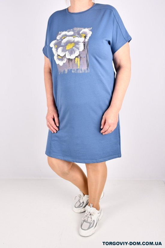 Сукня трикотажна жіноча (кол. т/синій) "Love Me" розмір 46-48 арт.W106