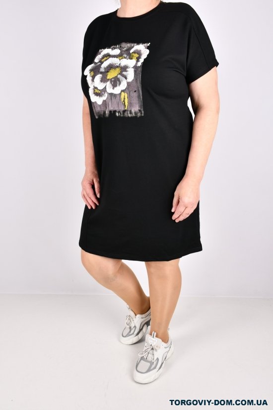 Платье женское трикотажное (цв.чёрный) "Love Me" размер 46-48 арт.W106