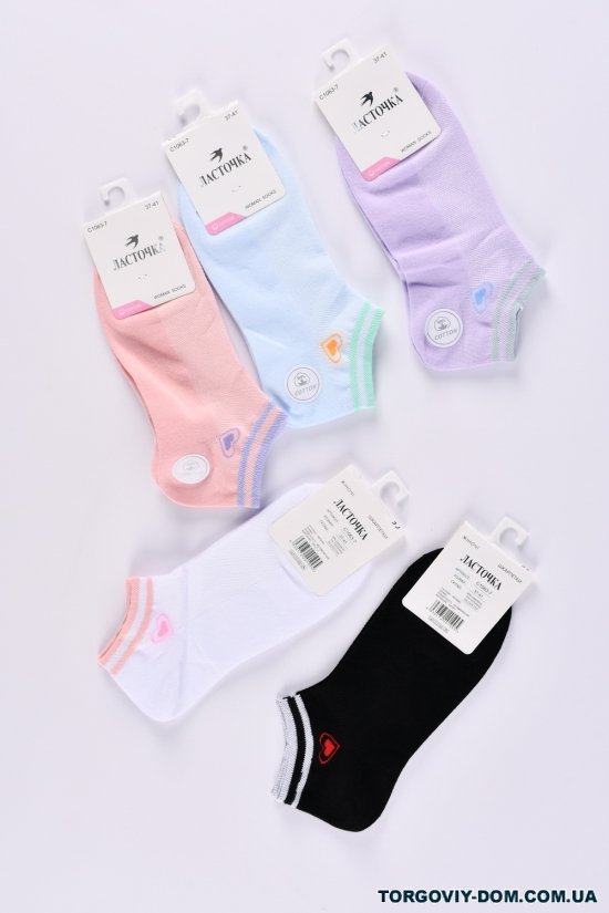 Шкарпетки жіночі всесезонні "Ластівка" розмір 37-41 (90% cotton, 5% polyamide, 5% elastane арт.C1063-7