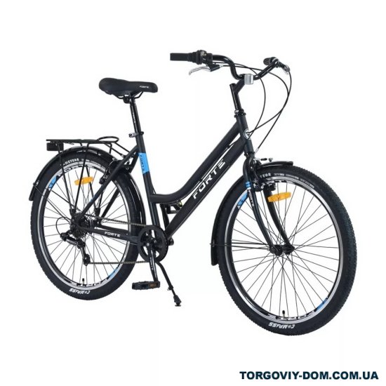 Велосипед (кол. чорний/блакитний) сталь розмір рами 19" розмір коліс 26" "FORTE CREED" арт.128227