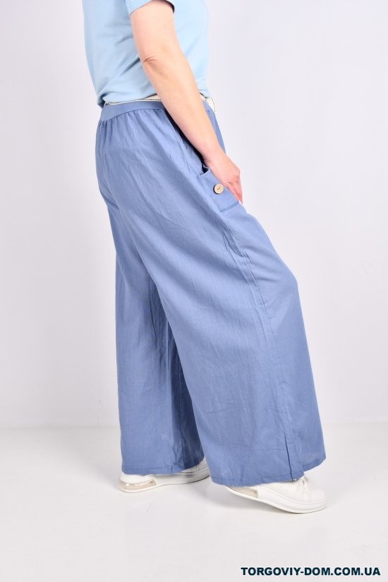 Штани жіночі цв. синій (тканина льон) "QIANZHIDU" Розміри в наявності : 54, 56 арт.DK15551717