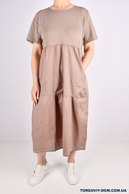 Сукня жіноча трикотажна (кол. капучино) "QIANZHIDU" Розміри в наявності : 48, 50, 52, 54 арт.CL31553050