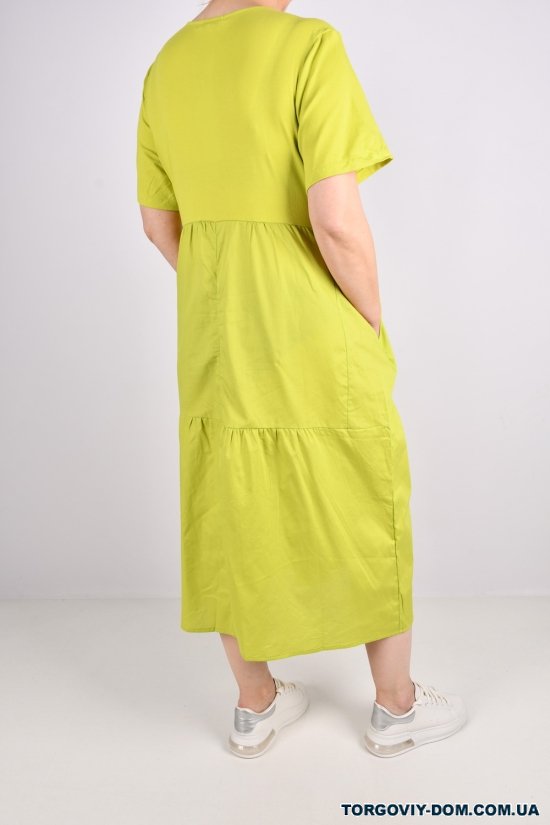 Платье женское трикотажное (цв.салатовый) "QIANZHIDU" Размеры в наличии : 48, 52, 54 арт.CL31553050