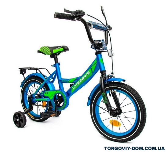 Велосипед дитячий 2-х колісний 14" (колірний синій) рама сталь "LIKE2BIKE SKY" арт.241402