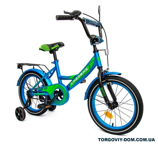 Велосипед детский 2-х колёсный 16" (цв.синий) рама сталь "LIKE2BIKE SKY" арт.241602