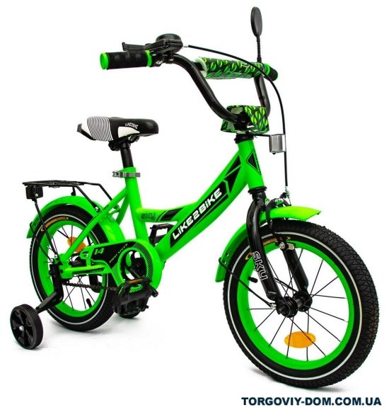 Велосипед детский 2-х колёсный 20" (цв.зеленый) рама сталь "LIKE2BIKE SKY" арт.242003