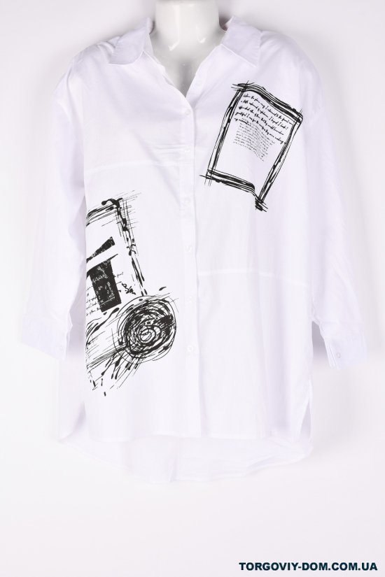 Рубашка женская (цв.белый) котоновая Размеры в наличии : 50, 52, 54, 56, 58 арт.CC10251344