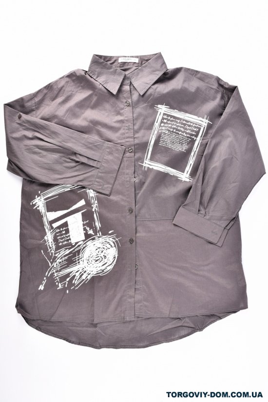 Рубашка женская (цв.графитовый) котоновая Размеры в наличии : 50, 52, 54, 56, 58 арт.CC10251344