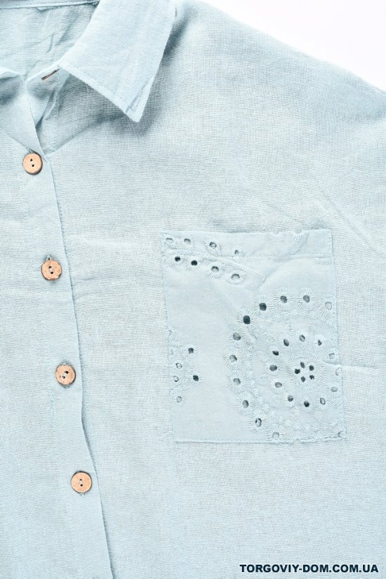 Сорочка жіноча (кол. м'яти) тканина льон Розміри в наявності : 50, 52, 54, 56, 58 арт.DC35053564