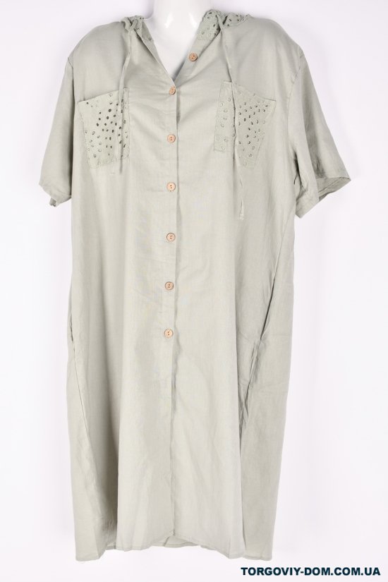 Сукня жіноча (кол. м'яти)(тканина льон) "QIANZHIDU" Розміри в наявності : 50, 52, 54, 56 арт.DL35153545