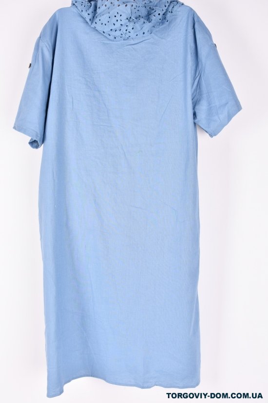 Сукня жіноча (кол. блакитний) (тканина льон) "QIANZHIDU" Розміри в наявності : 50, 52, 54, 56 арт.DL35153545