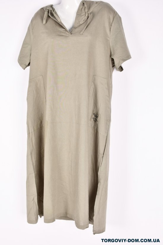 Сукня жіноча (кол. м'яти)(тканина льон) "QIANZHIDU" Розміри в наявності : 52, 54, 56 арт.DL35153546
