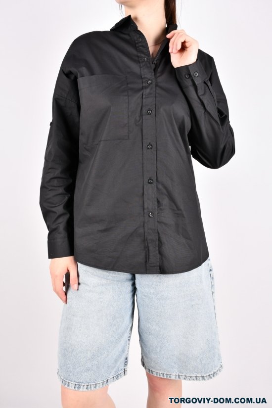 Рубашка женская (цв.черный) котоновая Размеры в наличии : 44, 46, 48, 50, 52 арт.EC101002