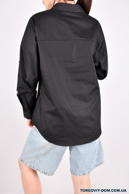 Рубашка женская (цв.черный) котоновая Размеры в наличии : 44, 46, 48, 50, 52 арт.EC101002