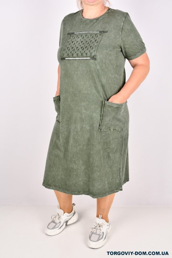 Сукня жіноча трикотажна (кол. хакі) "SWANSEA" Розміри в наявності : 50, 52, 54, 56 арт.3083