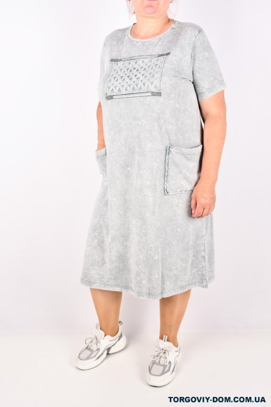 Платье женское трикотажное (цв.серый) "SWANSEA" Размеры в наличии : 52, 56 арт.3083