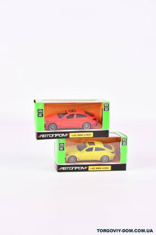 Машинка металлическая "Автопром" ( 1:43) BMW I4 M50 в коробке 14.5/6.5/7см арт.4378