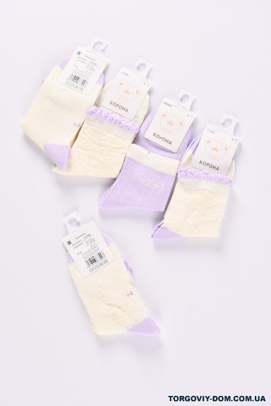 Шкарпетки для дівчинки від 9-11 років (90% бавовна, 5% лайкра, 5% спандекс) "Корона" арт.CY390-3