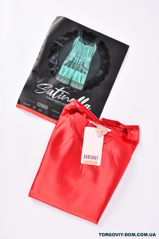 Комплект атласный (color Red) майка тонкая бретель+шорты "DEEP Sleep" размер 42-44 арт.12086