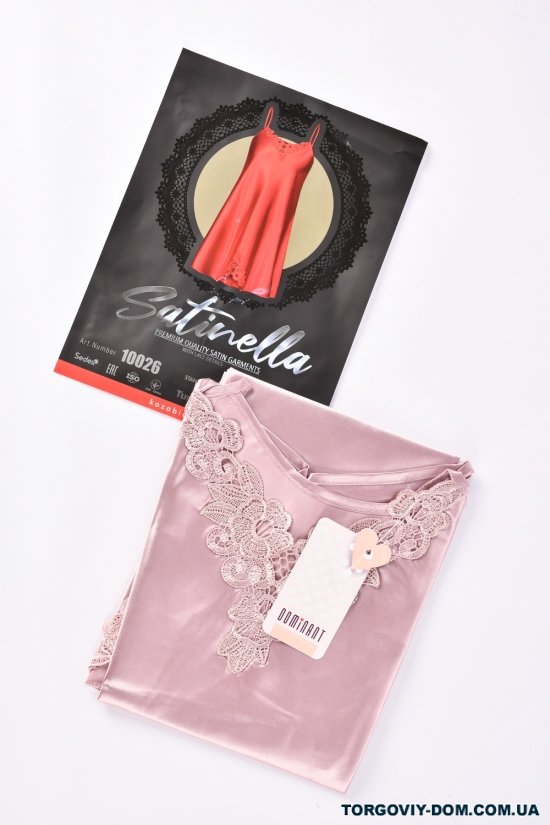 Ночная рубашка (color Light Pink) женская атласная размер 42-44 Satinela арт.10026