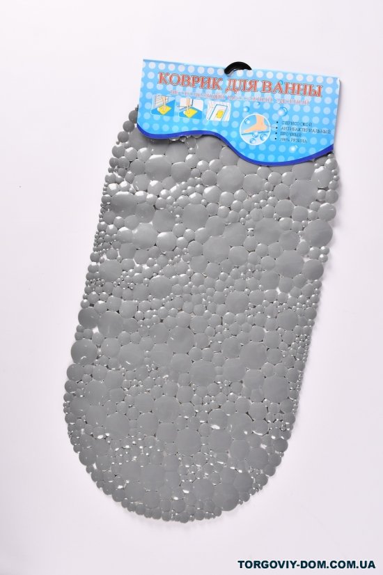 Коврик в ванную(цв.серый) силиконовый на присосках размер 65/34см арт.MF1605