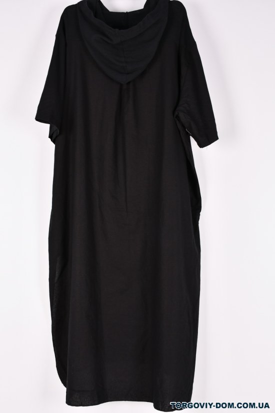 Сукня жіноча (кол. чорний)(тканина льон) "QIANZHIDU" Розмір в наявності : 56 арт.DL35153538