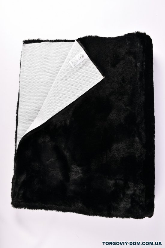 Коврик меховый (цв.чёрный) 150/180 см "Malloory Home" арт.7760