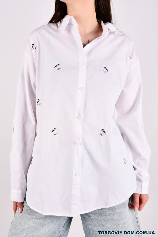 Рубашка женская (цв.белый) "BASE" Размеры в наличии : 48, 50, 52, 54, 56 арт.8113