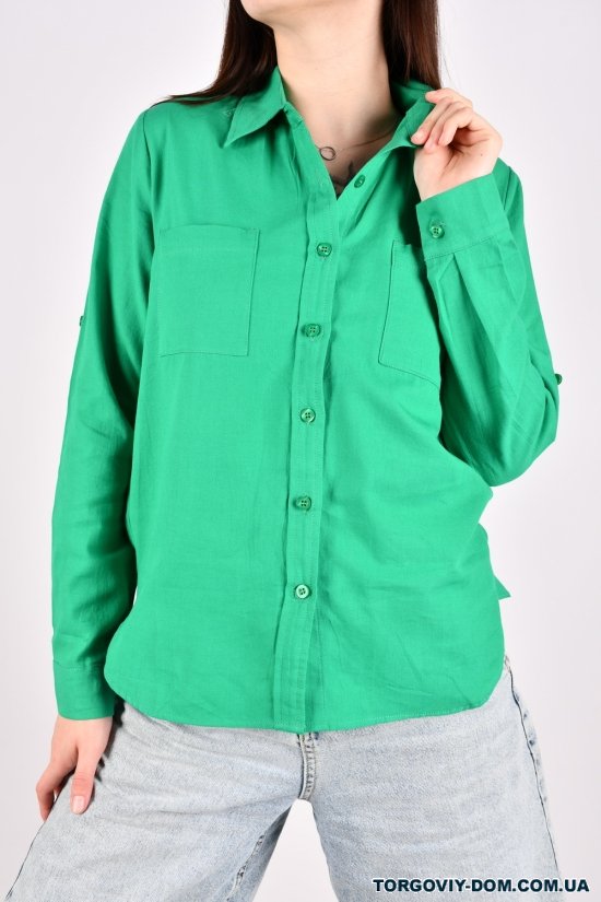 Сорочка жіноча (кол. зелений) "BASE" 100% бавовна Розміри в наявності : 42, 44, 46, 48, 50 арт.A022