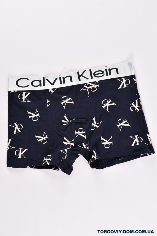 Трусы боксеры мужские (цв.т.синий) "CALVIN KLIEN" (95% COTTON 5%SPANDEX) Размер в наличии : 52 арт.H5169