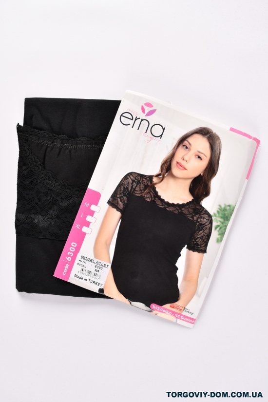 Футболка женская (цв.черный) (92%Cotton/8% Elastan)"ERNA" арт.6300