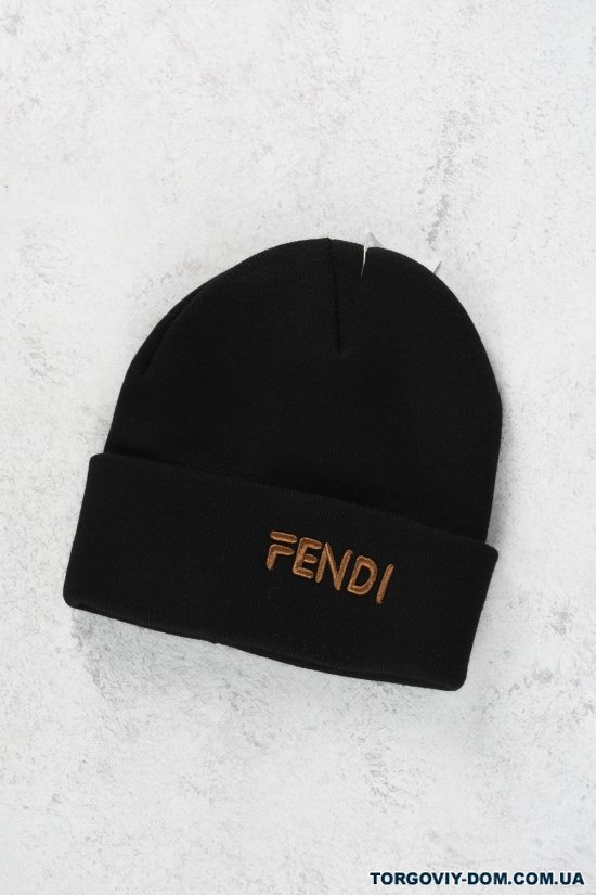 Шапка подвійна в'язка (кол. чорний) "Fendi" арт.Fendi