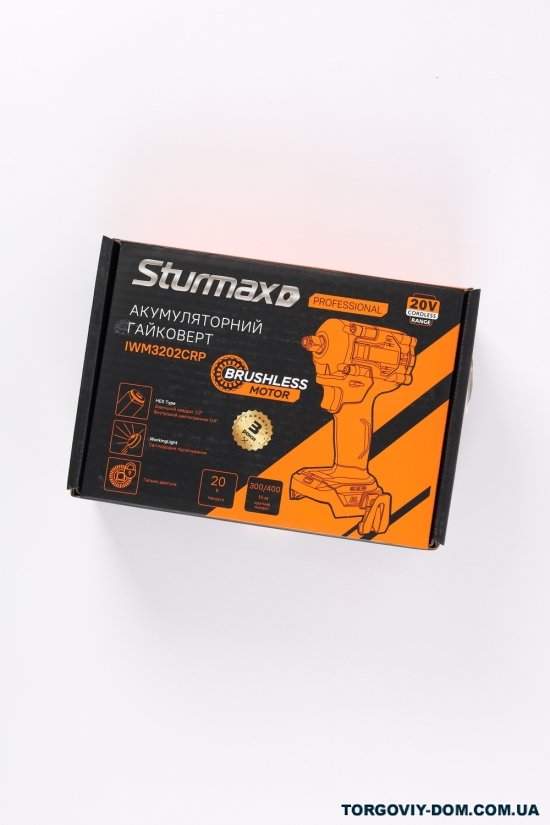 Гайковерт аккумуляторный 20 ВТ 380Hm 1/2" (без аккумулятора и зарядки)"Sturmax" арт.IMW3202CRP