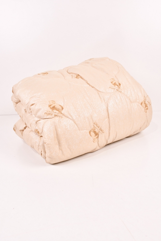 Одеяло "Золотое руно" размер 175*210 см наполнитель овечья шерсть, ткань микрофибра арт.Шерсть м/ф