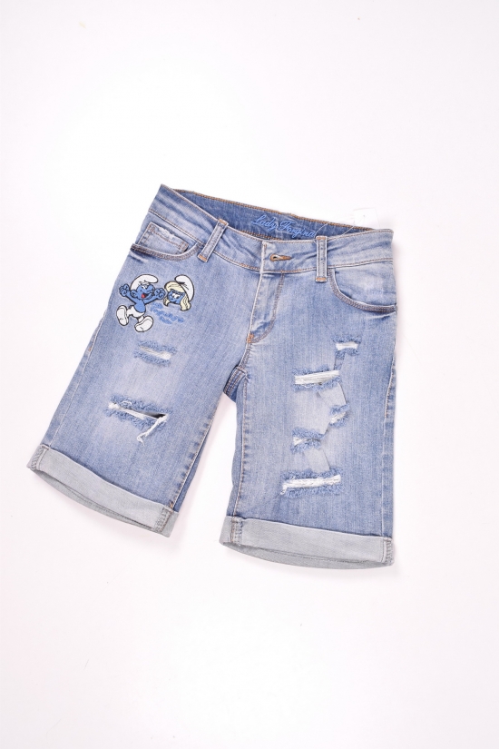 Шорты джинсовые стрейчевые с поясом LFG Размеры в наличии : 26, 27 арт.0735