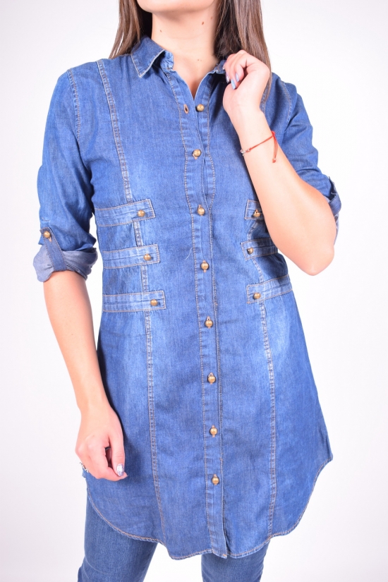 Рубашка  женская котоновая (цв.т/синий) Madoy Размеры в наличии : 42, 44, 46, 48 арт.4090
