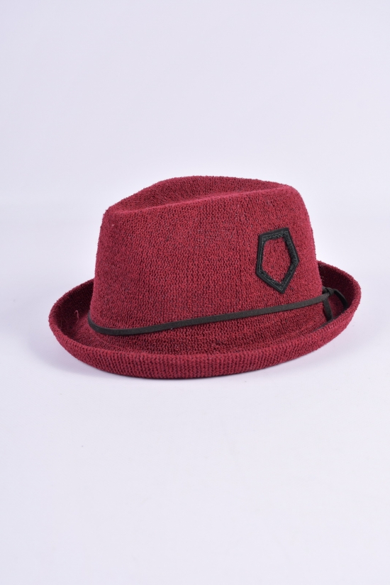 Шляпа женская тканевая (цв.бордовый) арт.1203