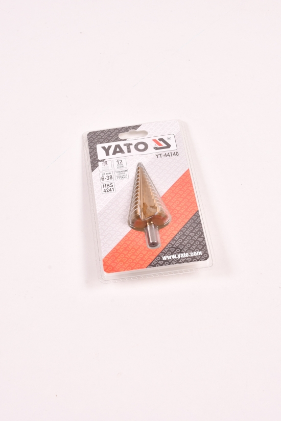 Свердло конусне ступінчасте по металу YATO (HSS4241, d=6-38 мм, L=105мм) арт.YT-44740
