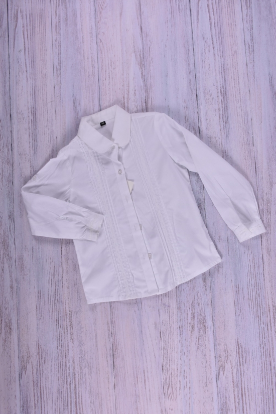 Блузка для девочки стрейчевая (цв.белый) Qianzhidu Рост в наличии : 110, 128, 134 арт.1
