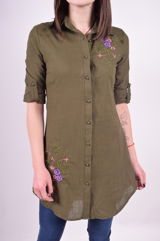 Рубашка-туника женская (цв.хаки) Madoy Размеры в наличии : 40, 42 арт.48