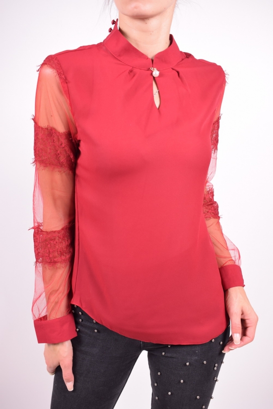 Блуза женская (цв.бордовый) шифоновая  Qianzhidu Размер в наличии : 44 арт.50526
