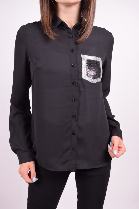 Блуза женская (цв.черный) шифоновая Qianzhidu Размер в наличии : 44 арт.50527
