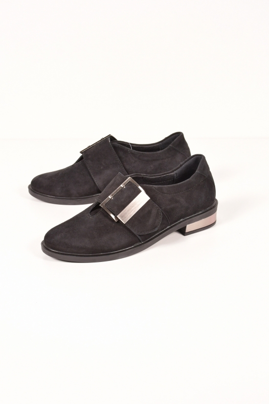 Туфли женские (цв.черный) из натуральной замши SAURINI Размеры в наличии : 36, 40 арт.1026